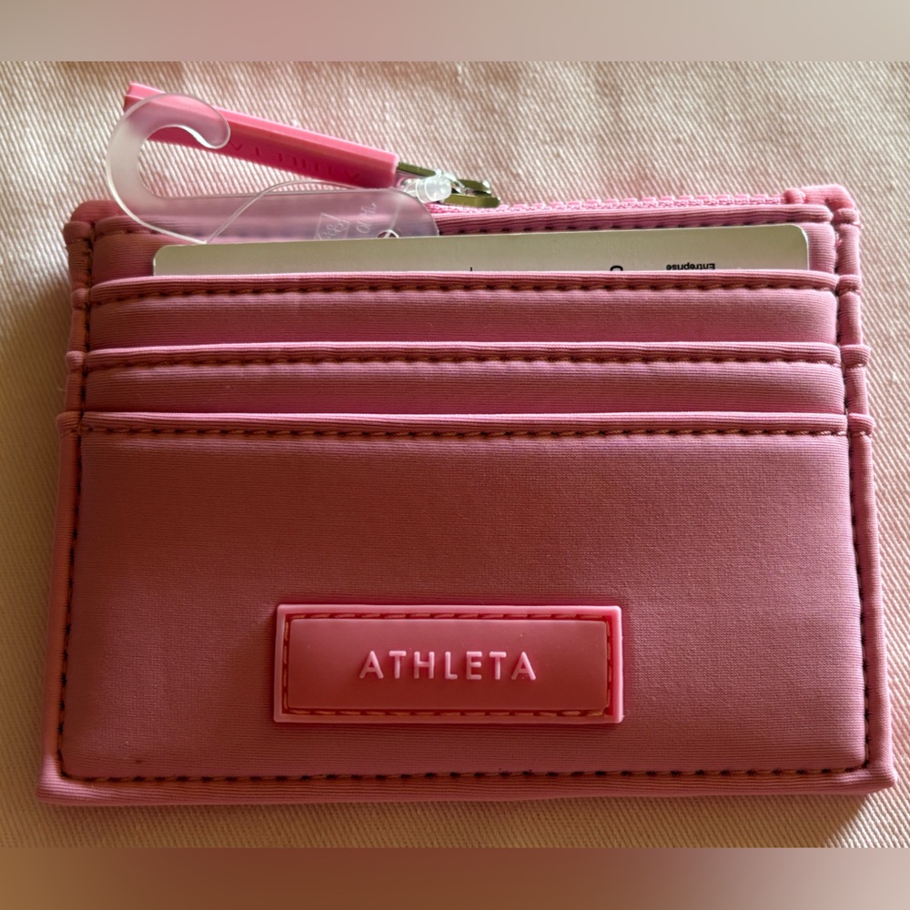 Athleta Pink Zip Card Wallet